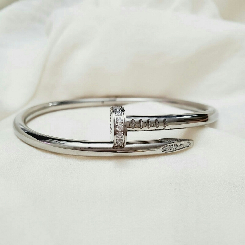 Nail Bracelet 18k Gold Silver Plated Bangle